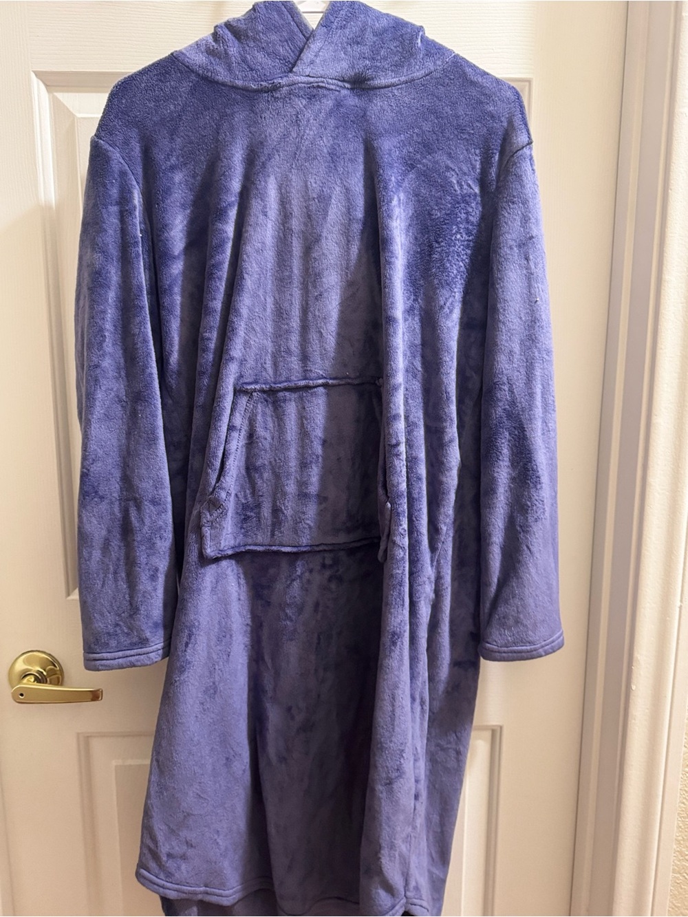 32 Degrees Plush Hooded Long Coat - Purple